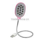 Ultra Bright USB 13 LED 13LED Light Lights Lighting Powered Flexible White Reading Lamp for Laptop Power Bank Mobile Charger Com thumbnail-3