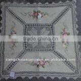 Floral Embroidery Ribbon Embroidered Cotton Handmade Tablecloth