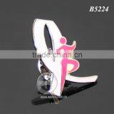 Japan High Quality Mammary Glands Cancer Prevention And Cure Public Welfare Pink Ribbon Metal Souvenir Pin Badge thumbnail-4