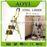 YK Sell Fast Multicolor Handrail Best Price Household Steel 3 Step Ladder With EN131 thumbnail-1