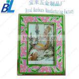 Elegant soft enameled metal photo frame for home decoration