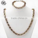 316l stainless steel classical byzantine cube chain bracelet costume chunky jewelry sets                        
                                                Quality Choice