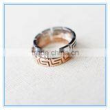 Great Wall Pattern Oblique Fringe Stainless Steel Rings thumbnail-2