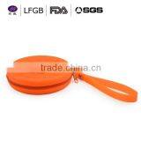 Eco-friendly Rose Embossed Silicone Coin Wallet / Coin Purse Key Word With Zipper