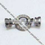 Alloy Rhinestone Fold-Over Clasps, With Rhinestone(ALRI-H322-B)