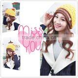 Fashion 2014 Hot Sale Knitted Beanie With Fur Pompom