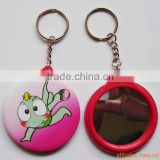 *special custom round makeup mirror with key chain