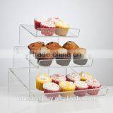 3 Tiers Slant Clear Acrylic Cupcake Stand,acrylic Cupcake Display Cabinet,acrylic Cupcake Display Case