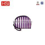 Fashion Purple Striated Pvc Zipper Cosmetic Bag/ Pencil Case thumbnail-3