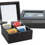MDF personalized wooden tea bags storage box