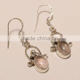 E0181-925 STELING SILVER ROSE QUARTZ EARRING 2.95 thumbnail-1