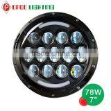 High End Quality DOT 7 Inch Round Led Headlight 12v 24v thumbnail-1