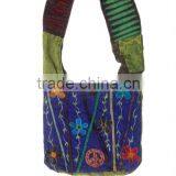 Nepali cotton bags/nice decorated/cotton evening bags/side shoulder sling bag