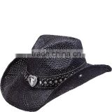 Women's Coburn Bling Heart Concho Studded Western Cowgirl Hat Band