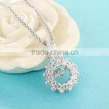 Fashion Jewelry Pave Dancing Stone Diamond Silver Pendant Necklace SPG919W thumbnail-3