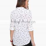 Womens V-neck Short Sleeve Casual Heart Print Tops Blouse thumbnail-3