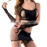Taiwan Manufacturer Seamless Black Sexy Short Mini Night Dress thumbnail-4