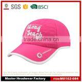 100%polyester Red Cool Dry Sports Cap With Embroidery