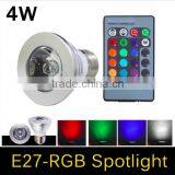 LED RGB Bulb COB LED Spotlight E27 Dimmable 4W AC 110V 220V Led Lamp Downlight
