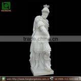 White Marble Carved Life Size Garden Male Knight Statue thumbnail-1