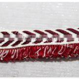 Good Price 1.6cm Width Yarn Dyed Polyester Weave With Fringe Wholesale thumbnail-4