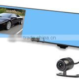 Loop recording 1080P FHD 4.3 Inch Rear View Mirror DVR Dual Camera Support Motion Detection	Rear View Mirror DVR Dual lens 168
