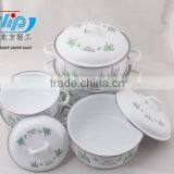 5Pcs Casserole Belly Shape W/Metal Cover Light Color Decor thumbnail-6