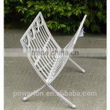 POWERLON Vintage Antique White Brush Black Metal Magazine Rack Wrought Iron Home Furniture thumbnail-3