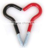 Black All Purpose 6X4 Inch Vinyi Coated Garagr Screw Hooks (pack of 2) thumbnail-3