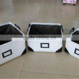 Set of 3 Paper Cloth Storage Boxs With PU Corners thumbnail-1