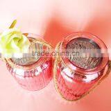 Silver Plating Votive Glass Candle Holder With Hemp Rope thumbnail-2