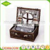 Wholesale Handwoven 4 Persons Wicker Picnic Basket Insulated thumbnail-1