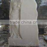 Stone Carvings and Sculptures Hand Carved White Angel Gardening Marble for Cemetery thumbnail-2