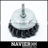 Shaft-Mounted Twisted Knot Cup Brush Steel Wire Brush With the Shank thumbnail-1