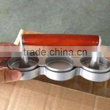 3 Section Wood Handle Aluminum Shipment in Time Manual Burger Patty Maker thumbnail-4