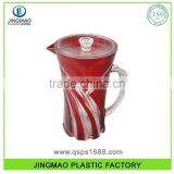OEM Service Stripe Printing Middle Size Plastic Water Jug With Lid