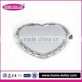 Makeup Heart Shaped Magnifying Mirror/Double-sided Lighted Mirror/fancy Morrir in Silver/office Desk Makeup Mirror thumbnail-3
