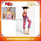 HongEn Apparel 2016 Latest design tight yoga pants sublimation print yoga pants for women