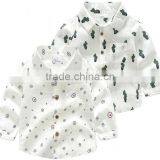 Populer Kids Boys Cactus Heart-shaped Print Cotton and Linen Shirt thumbnail-1