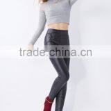 Best Selling Girl Warm Black PU Leather Pants Winter Trousers Customized thumbnail-1