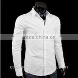 Men's White Cotton Shirt Slim Fit Shirt HOT! MSRT0042 thumbnail-1