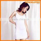 Discounted Ladies White Cotton Camisole Dress Overstock thumbnail-1