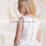 Cute White Beaded Baby Gown Halter Girls Birthday Dresses thumbnail-2