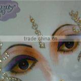 GOLD Crystal Face Tattoo Eye Corner Forehead STICK ON thumbnail-2