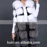 High-grade Genuine Fox Fur Vest Real Fox Fur Long Gilet Fashion Fur Winter Coat for Women thumbnail-2