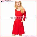 2013 Red Shift Dress With Round Neck SX10001 thumbnail-1