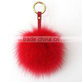 Myfur Factory Price Big Colorful Fox Fur Ball Pom Pom Keyring Pendant thumbnail-2