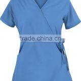 Women's Solid Mock Wrap Top With Side Tie thumbnail-1