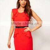 Body-conscious Dress With Frill Sleeves thumbnail-1