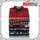 Mens 100% cotton long sleeve hawaiian casual check plaid flannel shirts